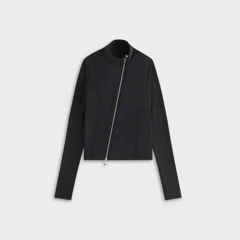 Kith Women Anika Asymmterical Zip Long Sleeve - Black sold by Kith