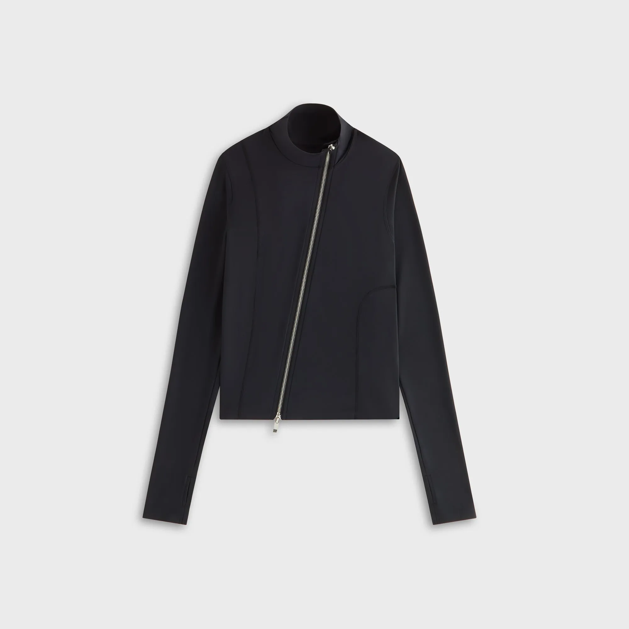 Kith Women Anika Asymmterical Zip Long Sleeve - Black sold by Kith