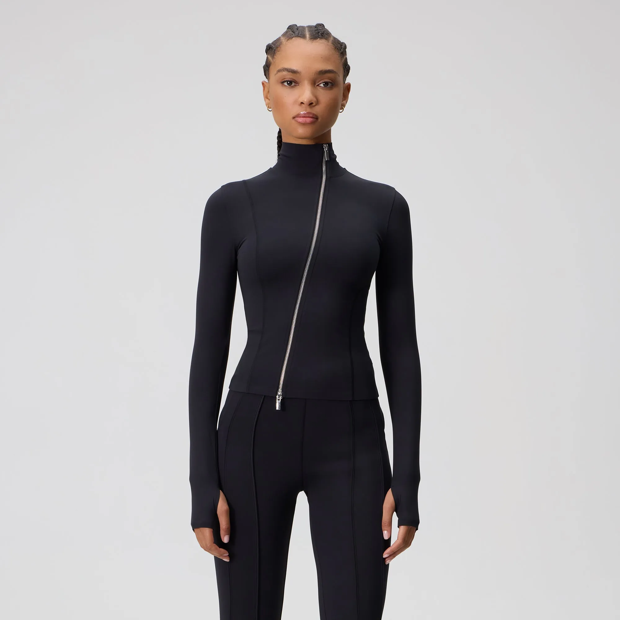 Kith Women Anika Asymmterical Zip Long Sleeve - Black sold by Kith product image thumbnail 2