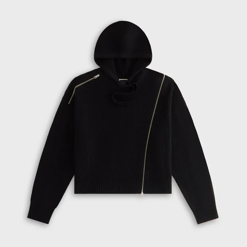 Kith Women Juni Zipper Sweater Hoodie - Black sold by Kith