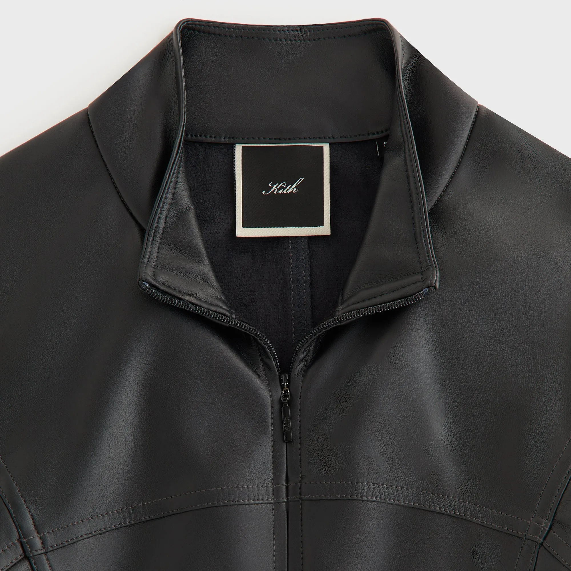 Kith Women Nita Faux Leather Zip Long Sleeve - Black sold by Kith product image thumbnail 4
