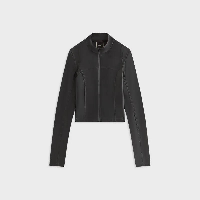 Kith Women Nita Faux Leather Zip Long Sleeve - Black sold by Kith