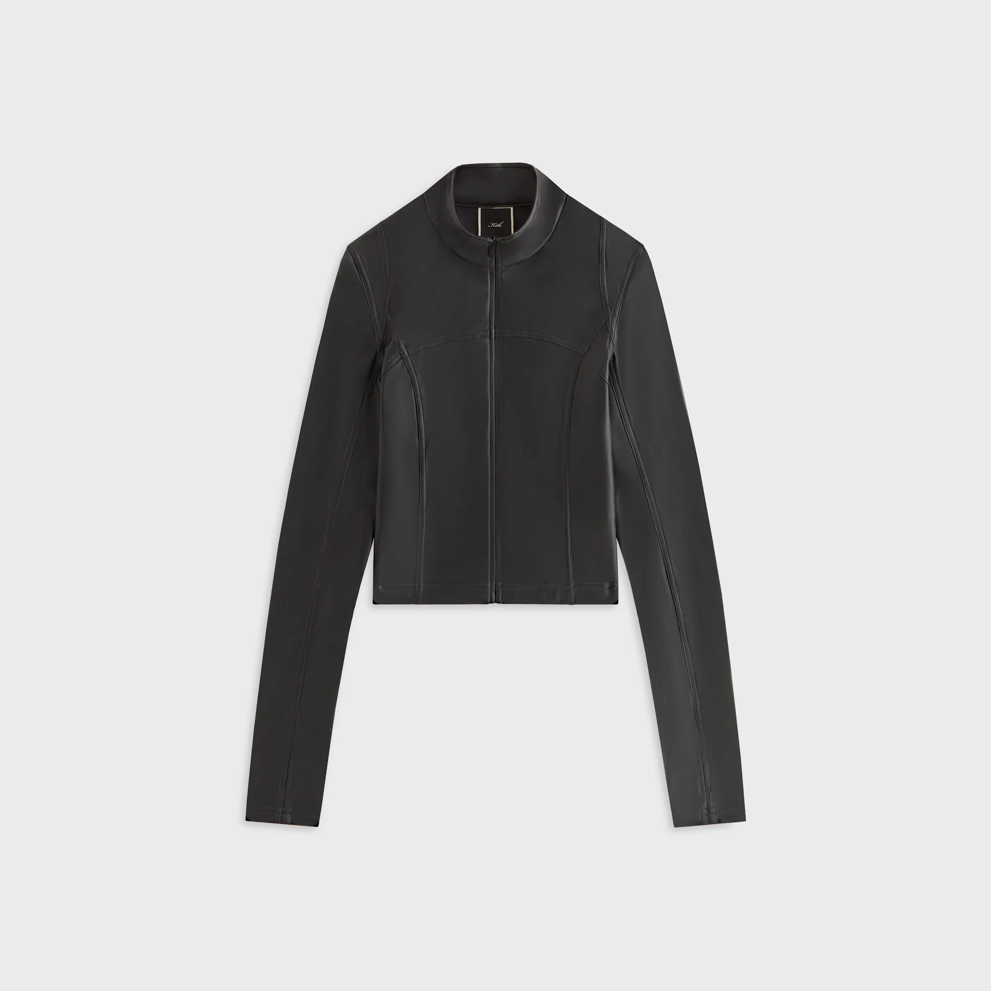 Kith Women Nita Faux Leather Zip Long Sleeve - Black sold by Kith