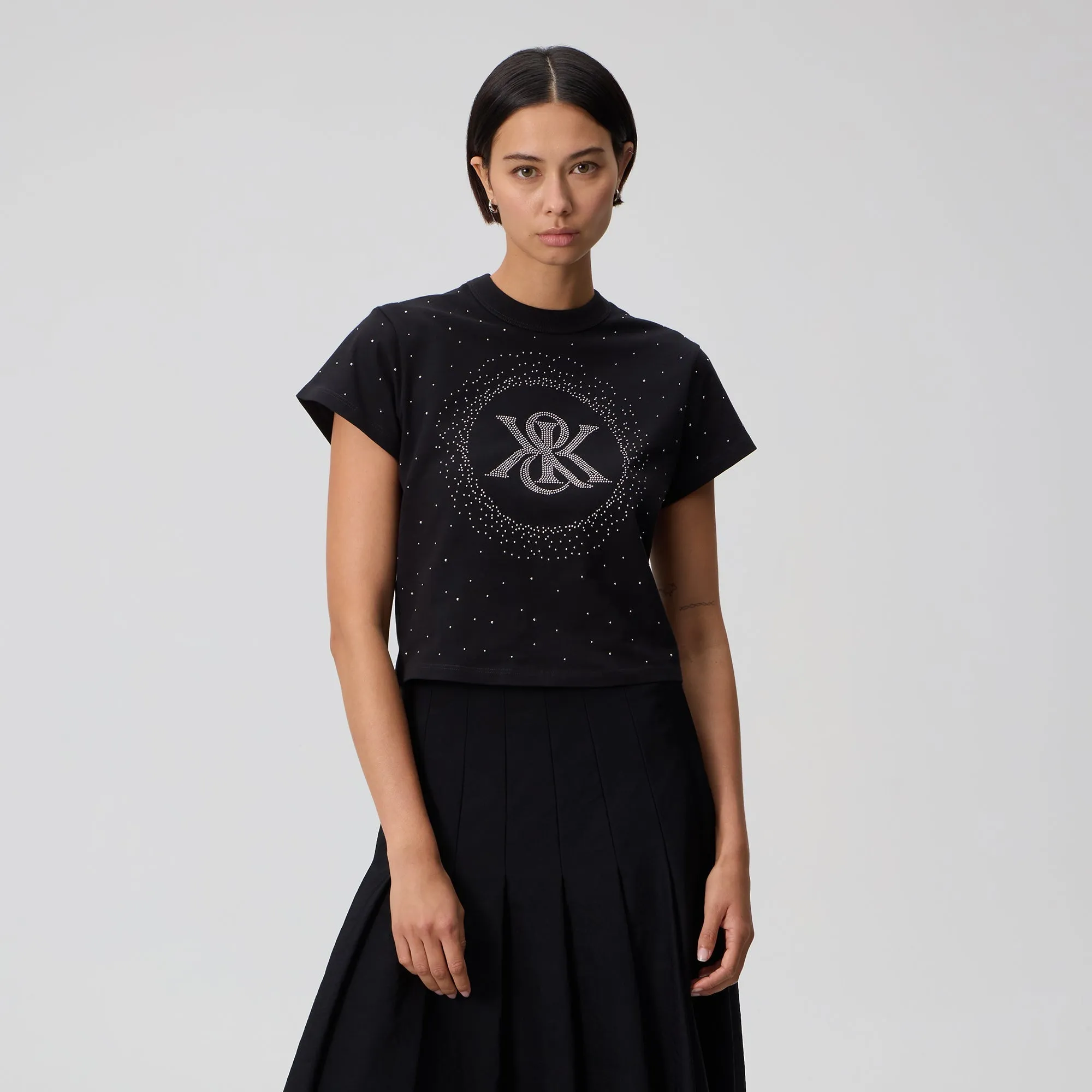 Kith Women Mulberry Vintage Studded Crest Tee - Black sold by Kith product image thumbnail 2