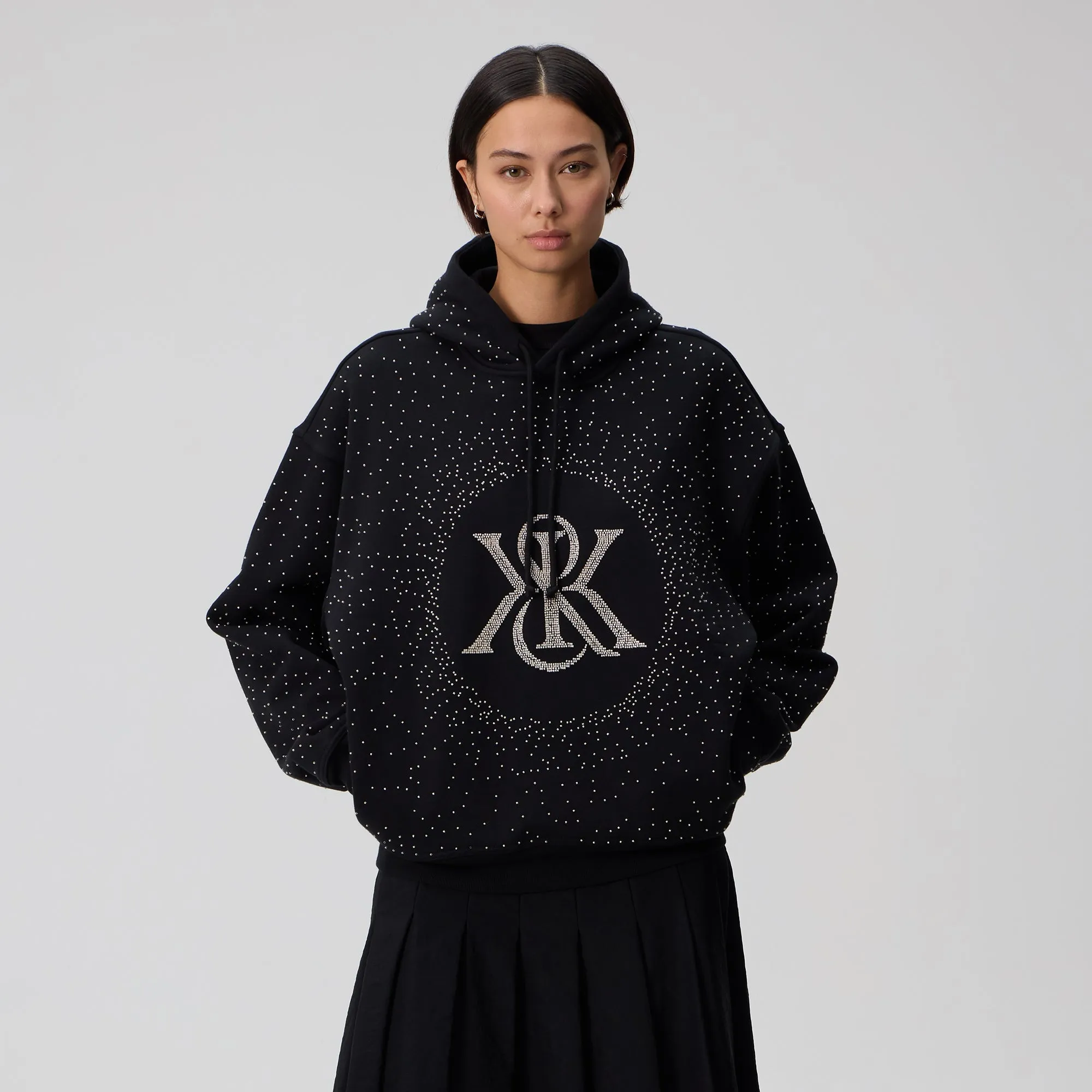 Kith Women Maverick Beaded Crest Hoodie - Black sold by Kith product image thumbnail 2
