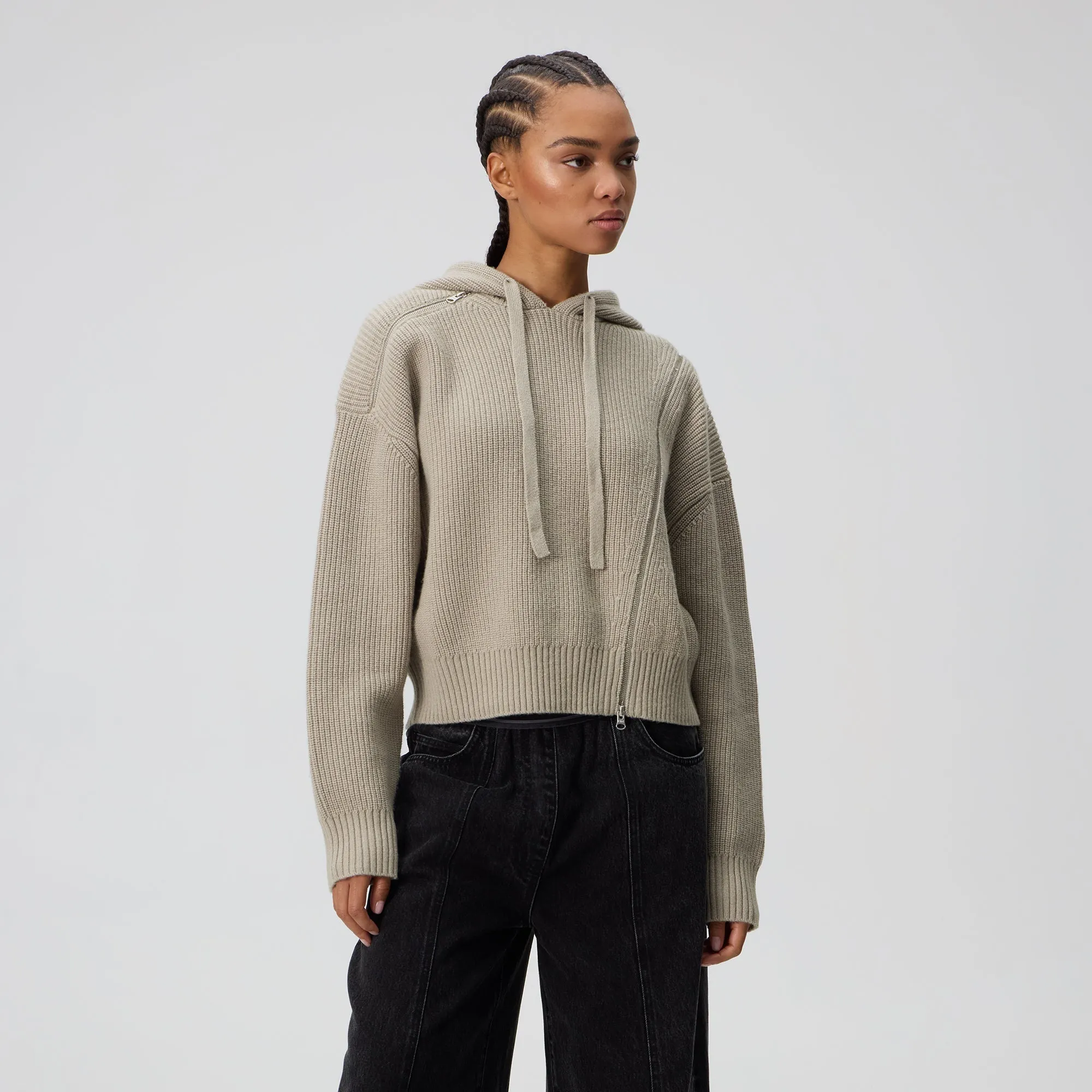 Kith Women Juni Zipper Sweater Hoodie - Pacify sold by Kith product image thumbnail 3