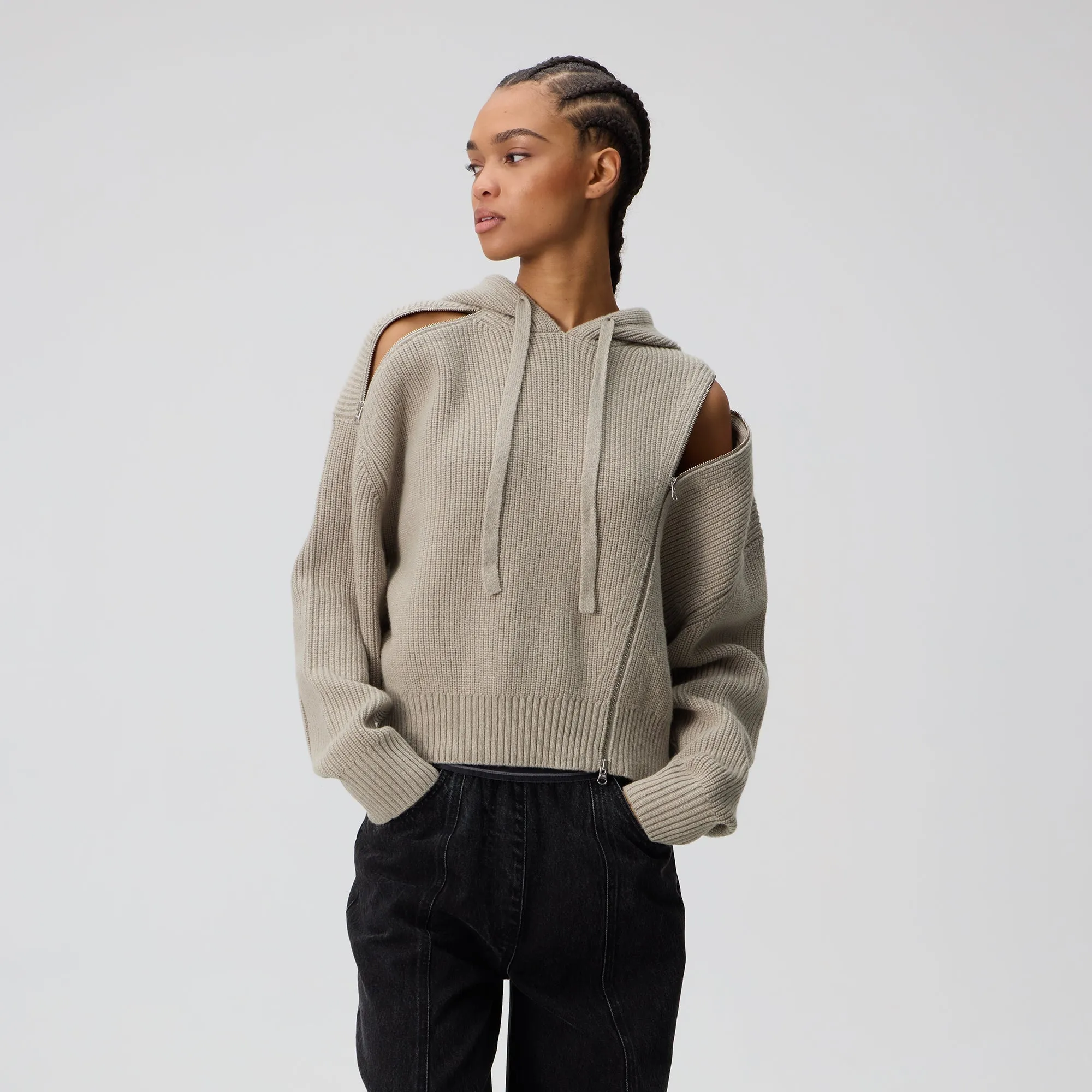 Kith Women Juni Zipper Sweater Hoodie - Pacify sold by Kith product image thumbnail 2