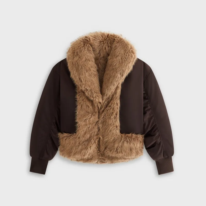 Kith Women Senna Faux Fur Reversible Bomber - Incognito sold by Kith