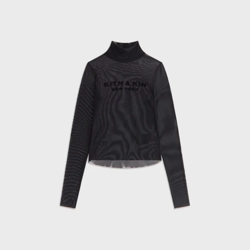 Kith Women Amina Mesh Turtleneck - Black sold by Kith