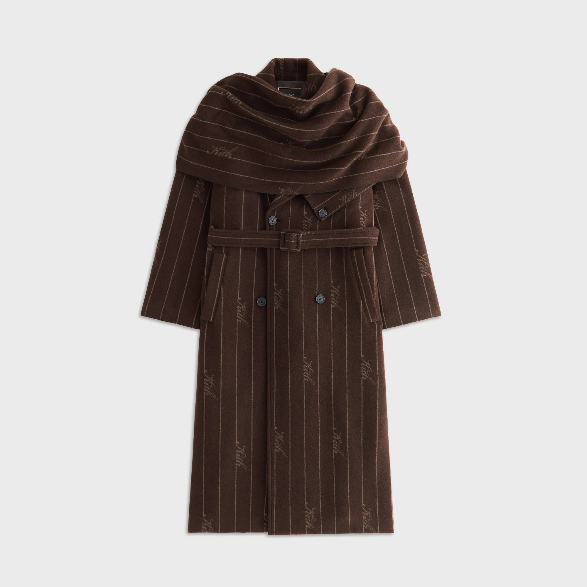 Kith Women Maeva Melton Stripe Scarf Coat - Incognito sold by Kith