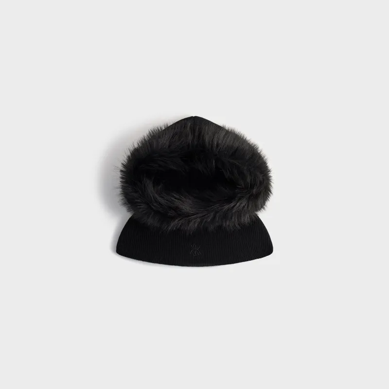 Kith Women Sweater Knit Lined Balaclava Hood - Black sold by Kith