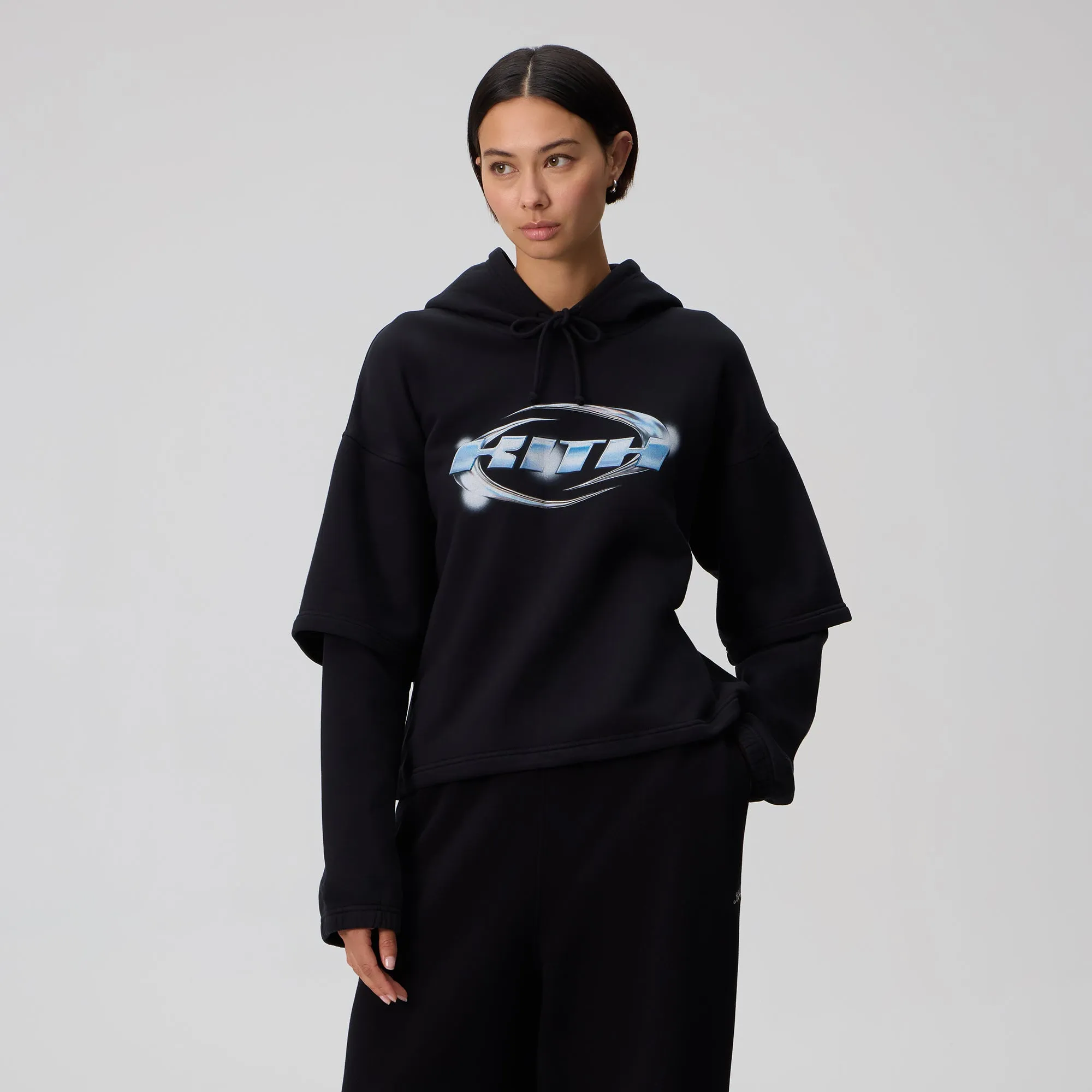 Kith Women Kora Layered Hoodie - Black sold by Kith product image thumbnail 2