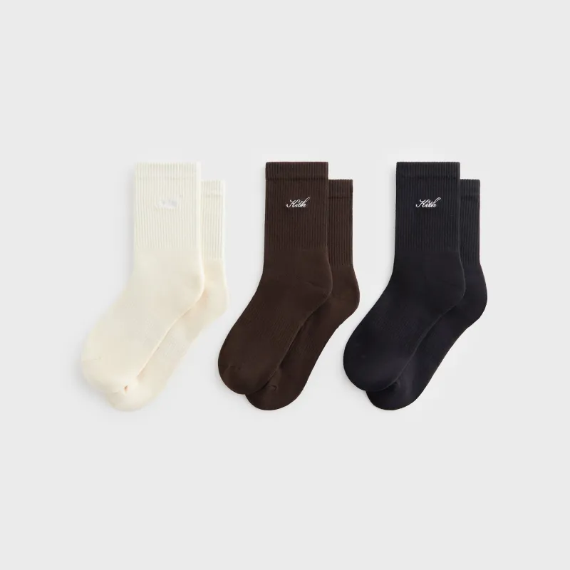 Kith Women Script Light Mid Calf 3-Pack Crew Socks - Multi sold by Kith