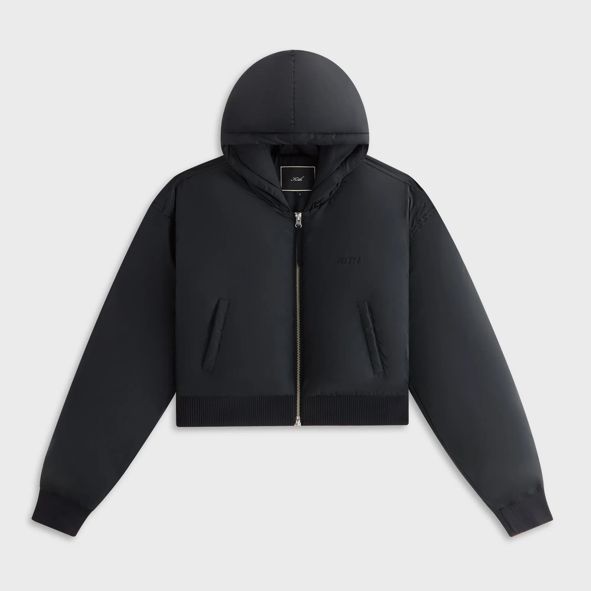 Kith Women Bex Cropped Nylon Puffer - Black sold by Kith