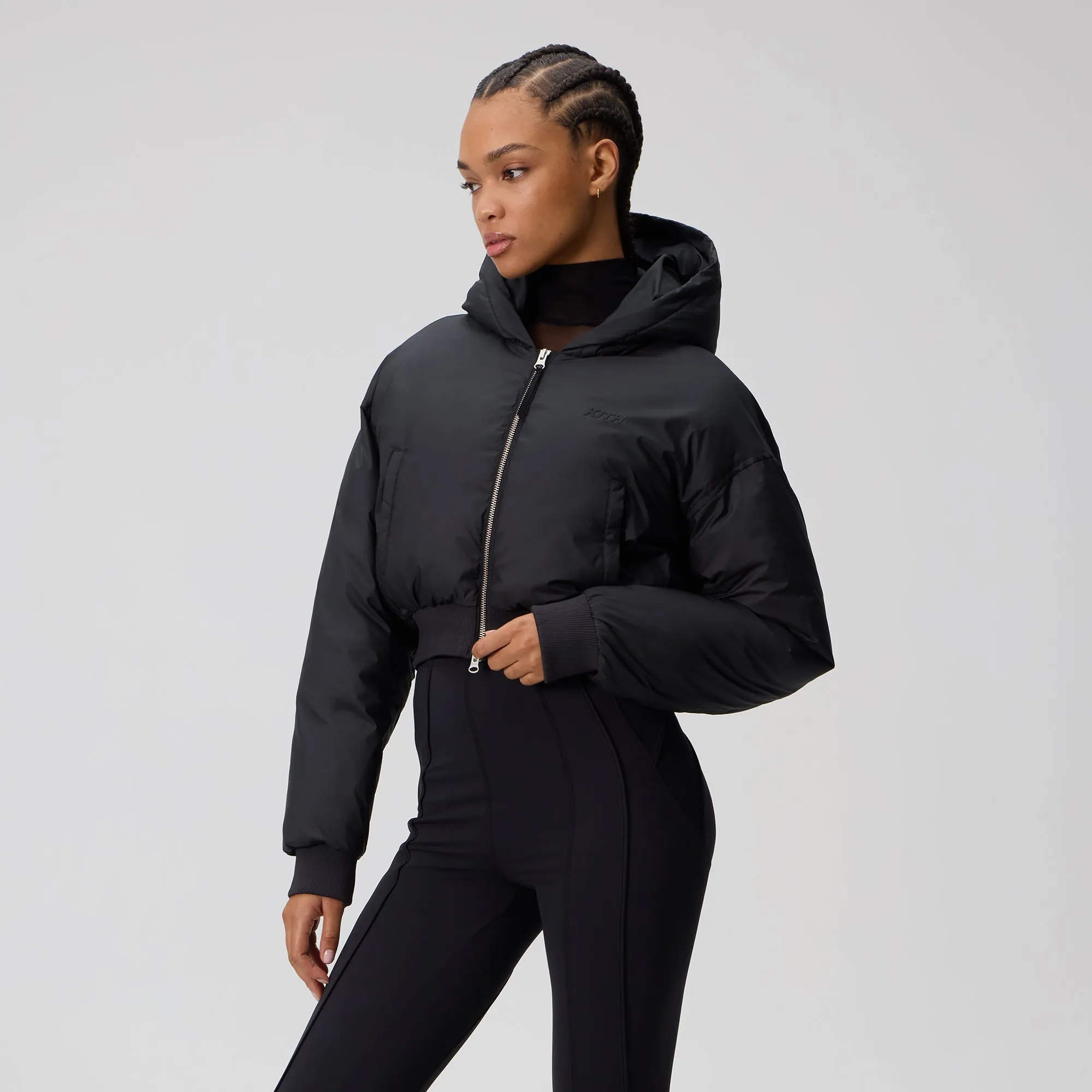 Kith Women Bex Cropped Nylon Puffer - Black sold by Kith product image thumbnail 2