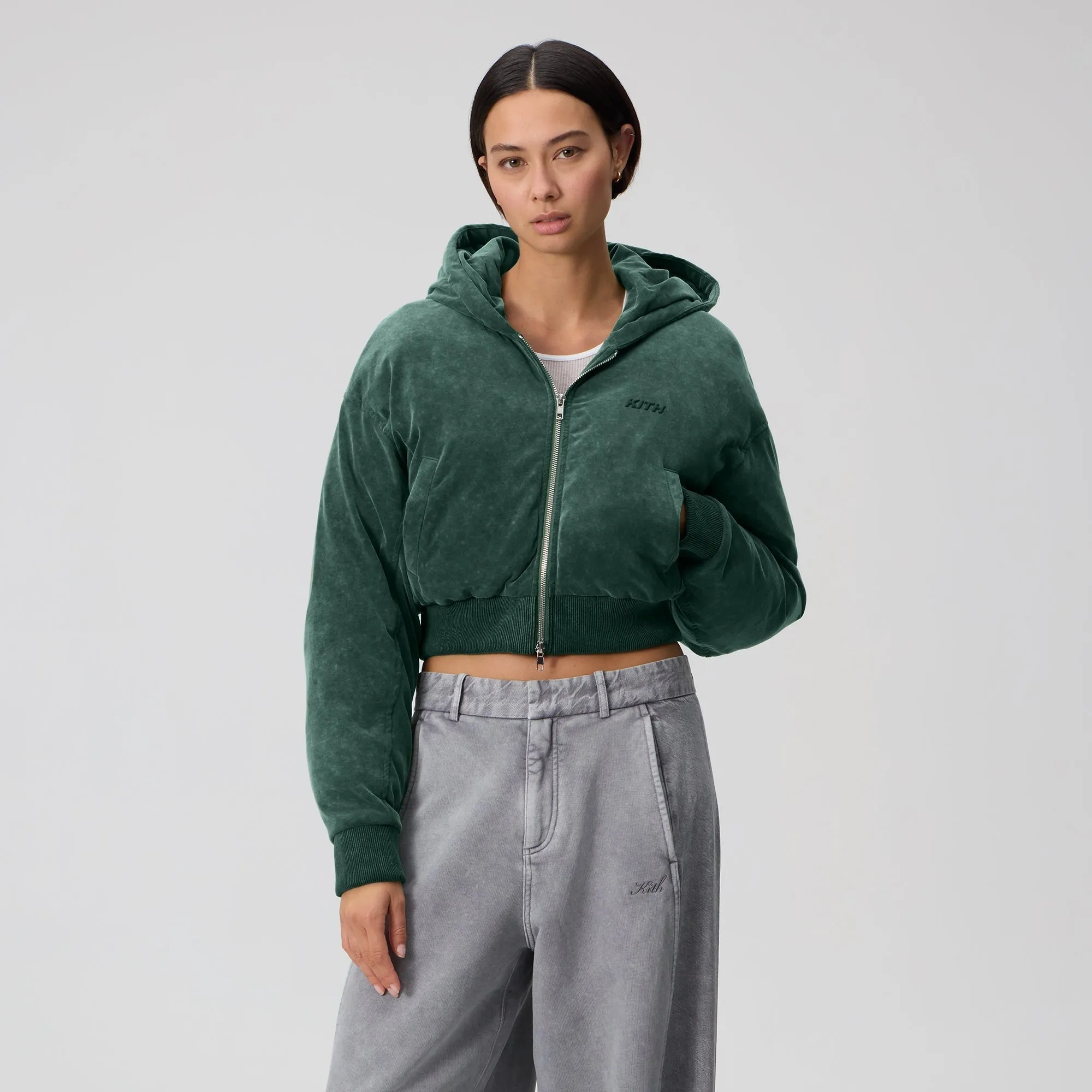 Kith Women Bex Cropped Sueded Jersey Puffer - Montane sold by Kith product image thumbnail 2