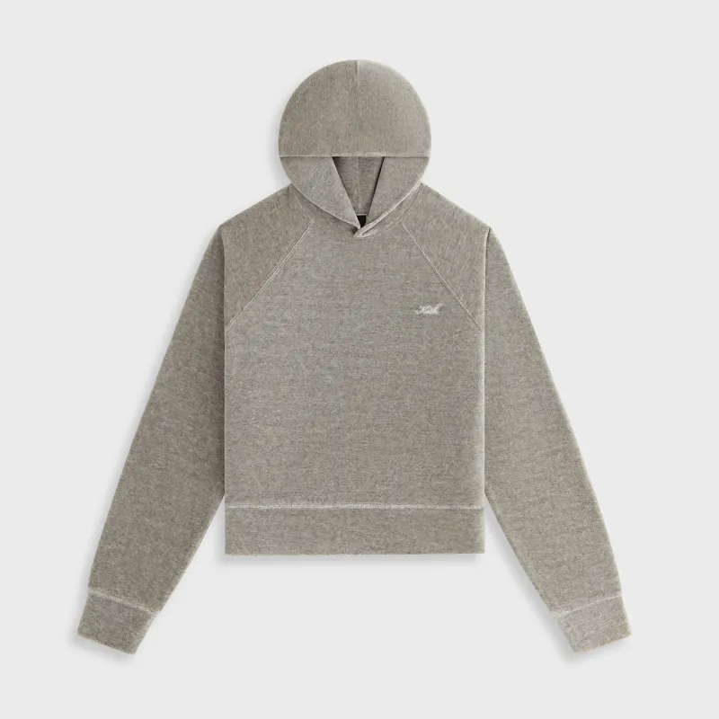 Kith Women Tatum Velour Hoodie - Light Heather Grey sold by Kith
