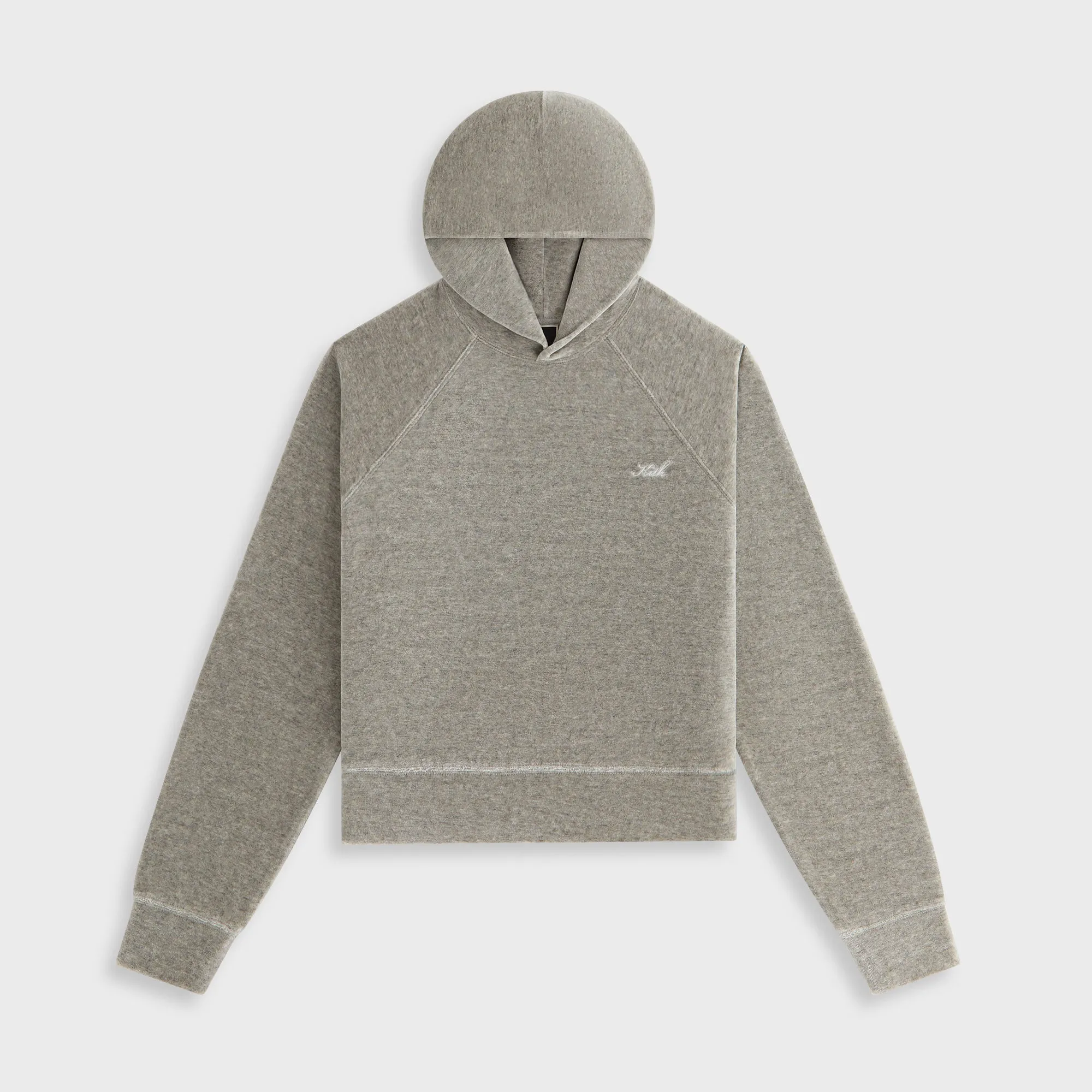 Kith Women Tatum Velour Hoodie - Light Heather Grey sold by Kith