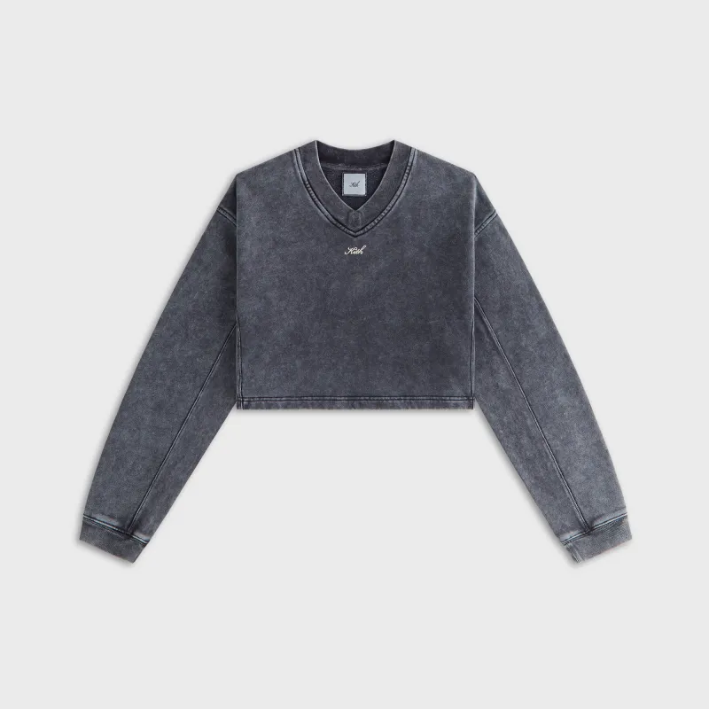 Kith Women Verity Cropped V-Neck Long Sleeve - Overcast sold by Kith