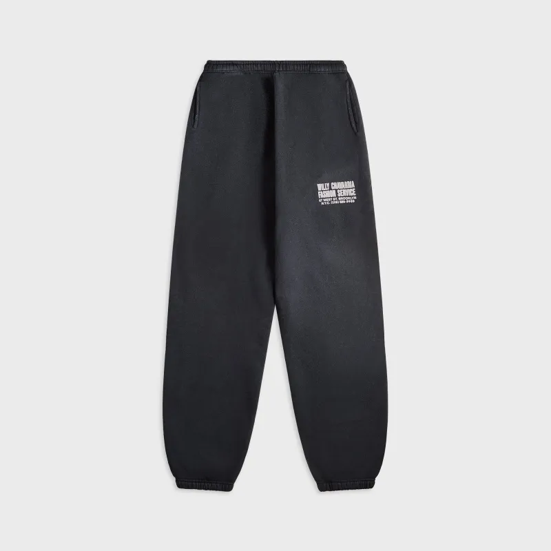 Willy Chavarria Fashion Services Willy Sweatpant - Black sold by Kith