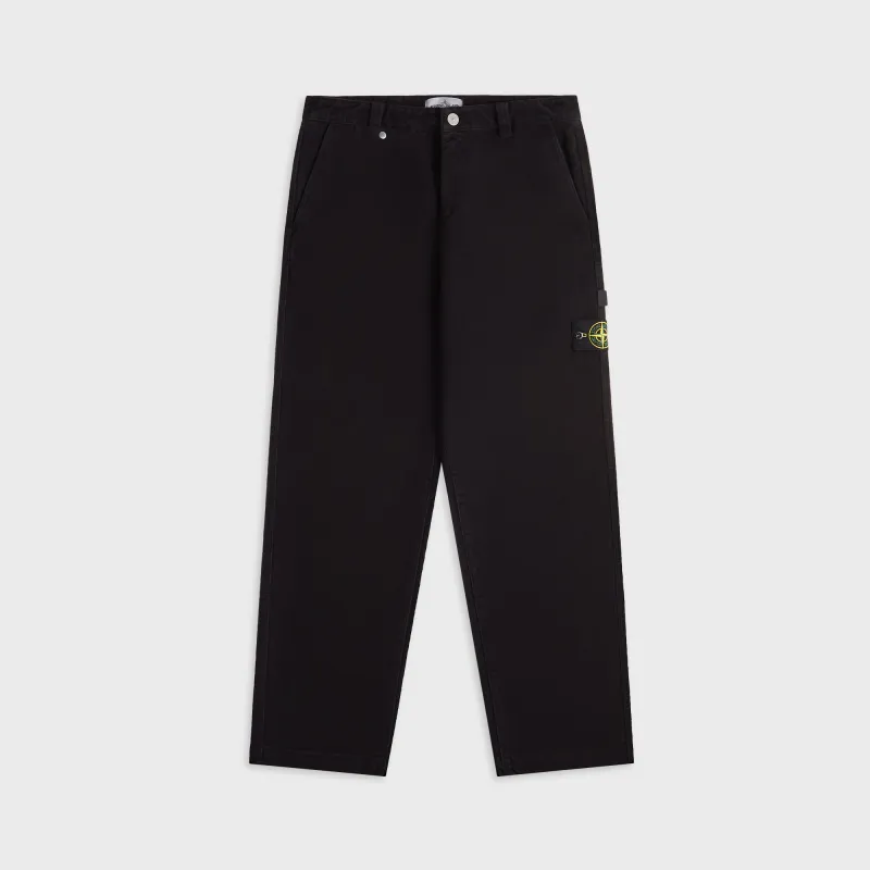 Stone Island Cotton Moleskin Trousers - Black made by Kith