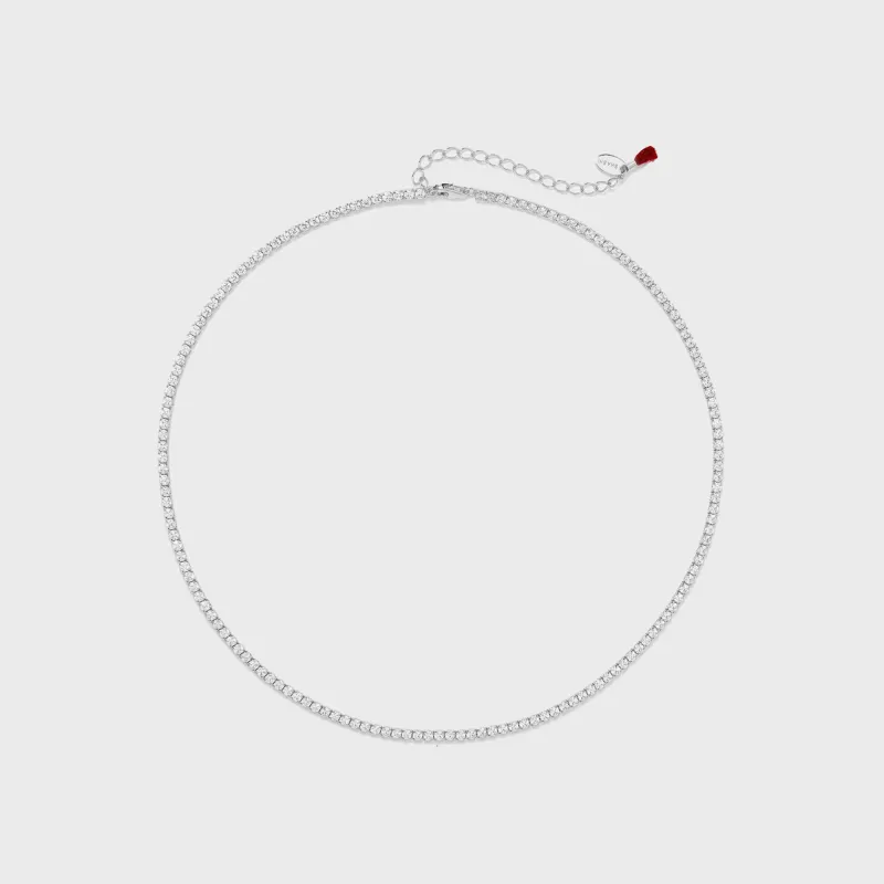 SHASHI Diamond Tennis Necklace - Silver sold by Kith