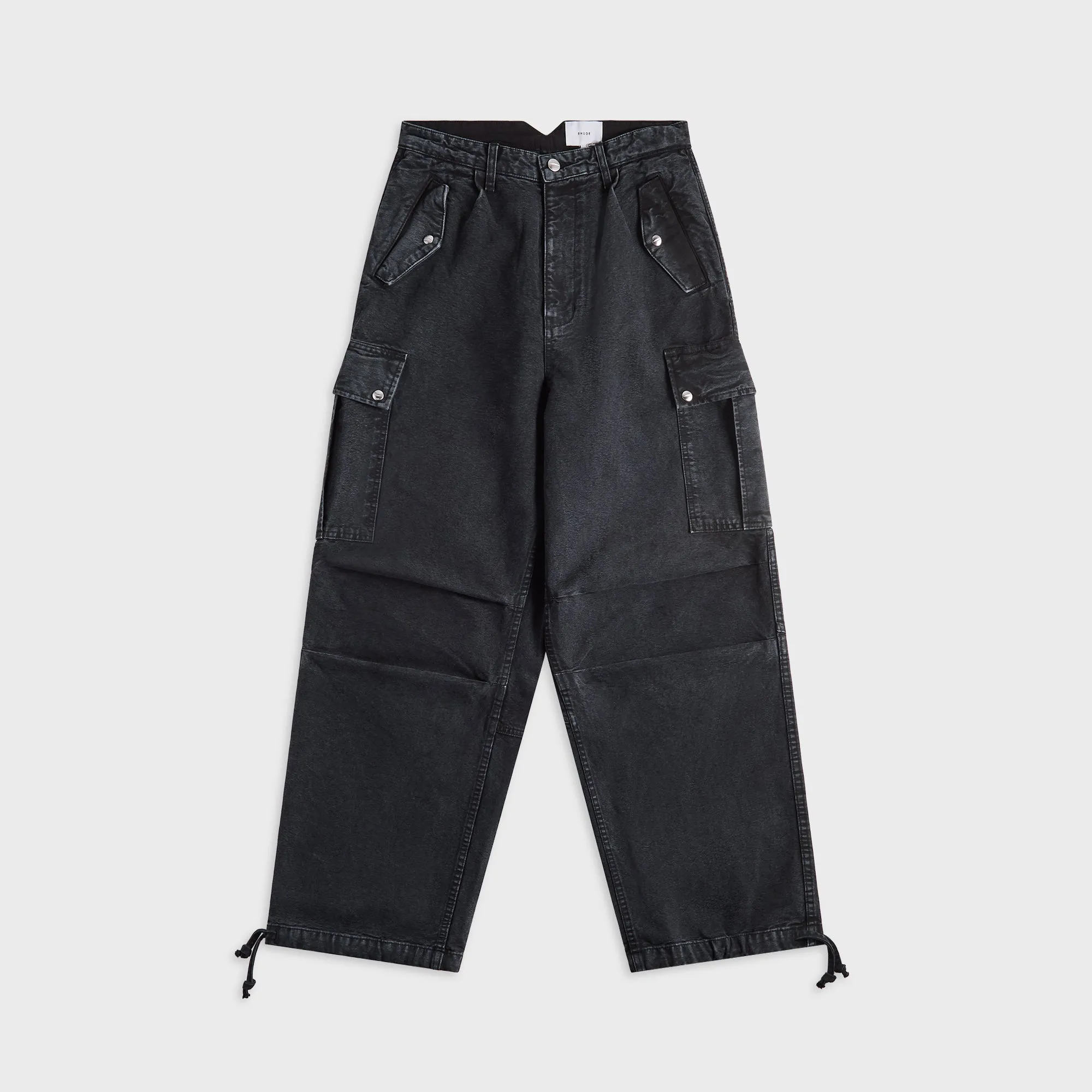 Rhude Washed Canvas Parachute Pant - Black sold by Kith