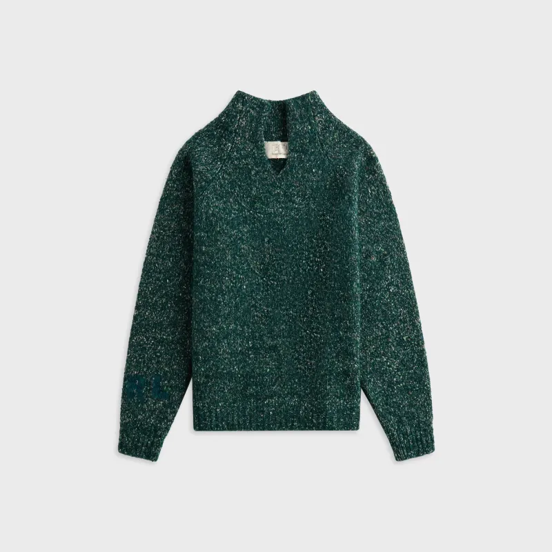ERL Slit Neck Alpaca Sweater Knit - Dark Green sold by Kith