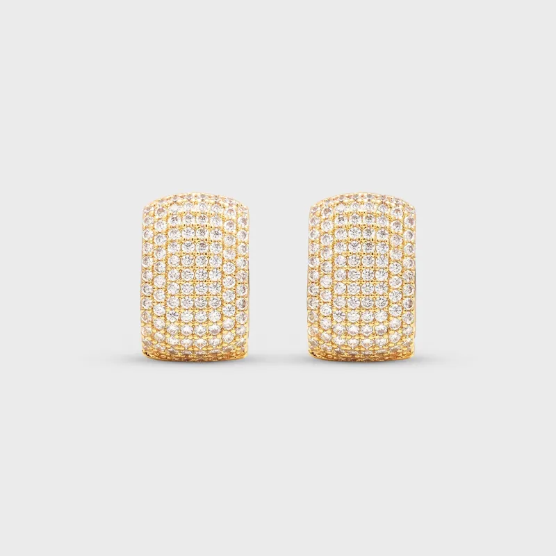 Crystal Haze Exclusive Infinity Hoops Small - Gold / Clear sold by Kith
