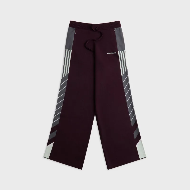Casablanca Diagonal Sporty Trousers - Merino Aubergine sold by Kith