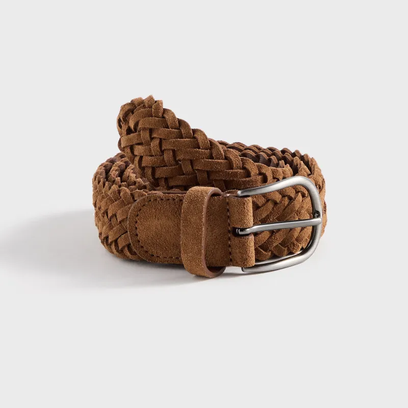 Anderson's Suede Woven Belt - Brown sold by Kith