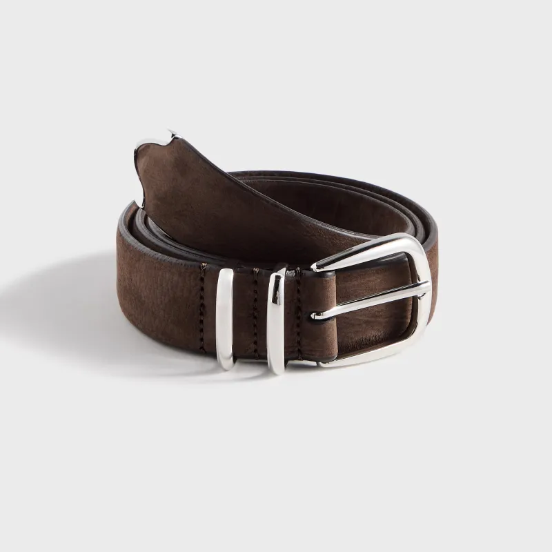 Anderson's Nubuck Leather Western Belt - Brown sold by Kith