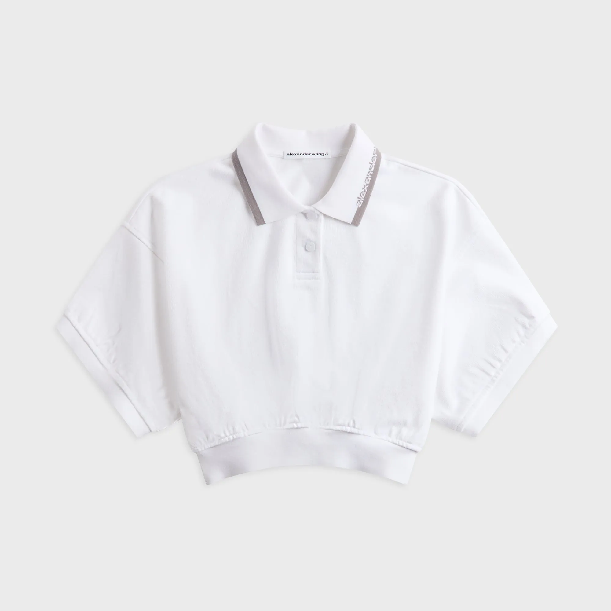 Alexander Wang Relaxed Cropped Cinched Polo - White sold by Kith