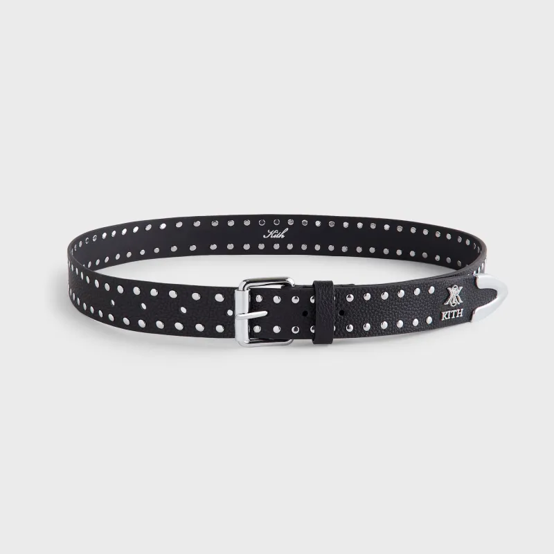 Kith Studded Leather Belt - Black sold by Kith