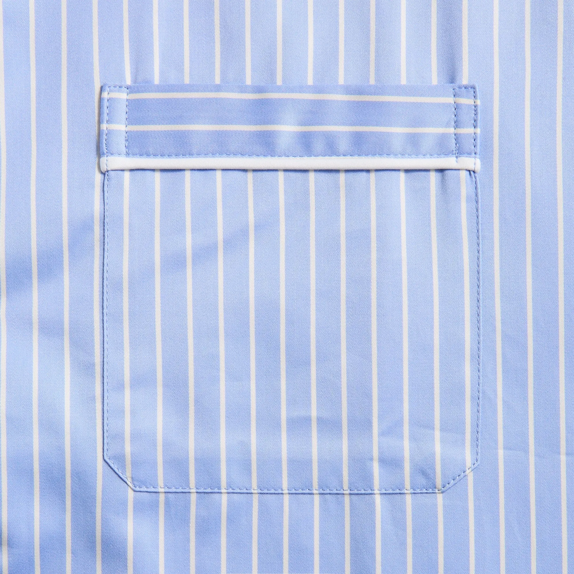 Tekla Sateen Pyjamas Shirt Polo Stripes - Light Blue sold by Kith product image thumbnail 3