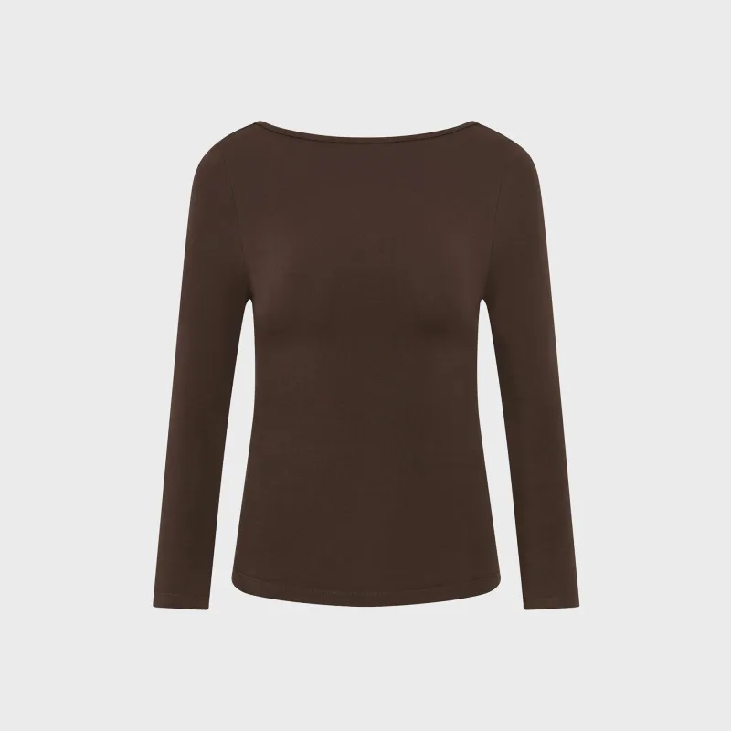 St. Agni Soft Jersey Ballerina Top - Liquer sold by Kith