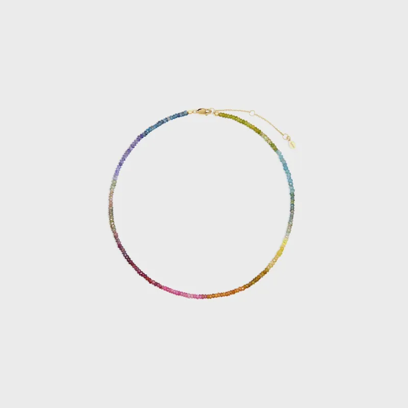 SHASHI Aisha Gemstone Necklace - Muted Rainbow sold by Kith