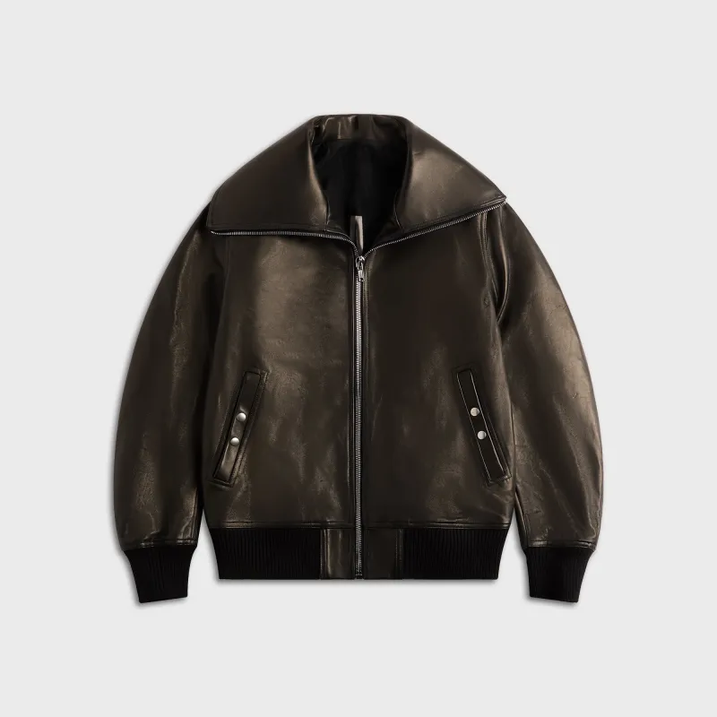 Rick Owens Concordians Dracucollar Flight Jacket - Black sold by Kith