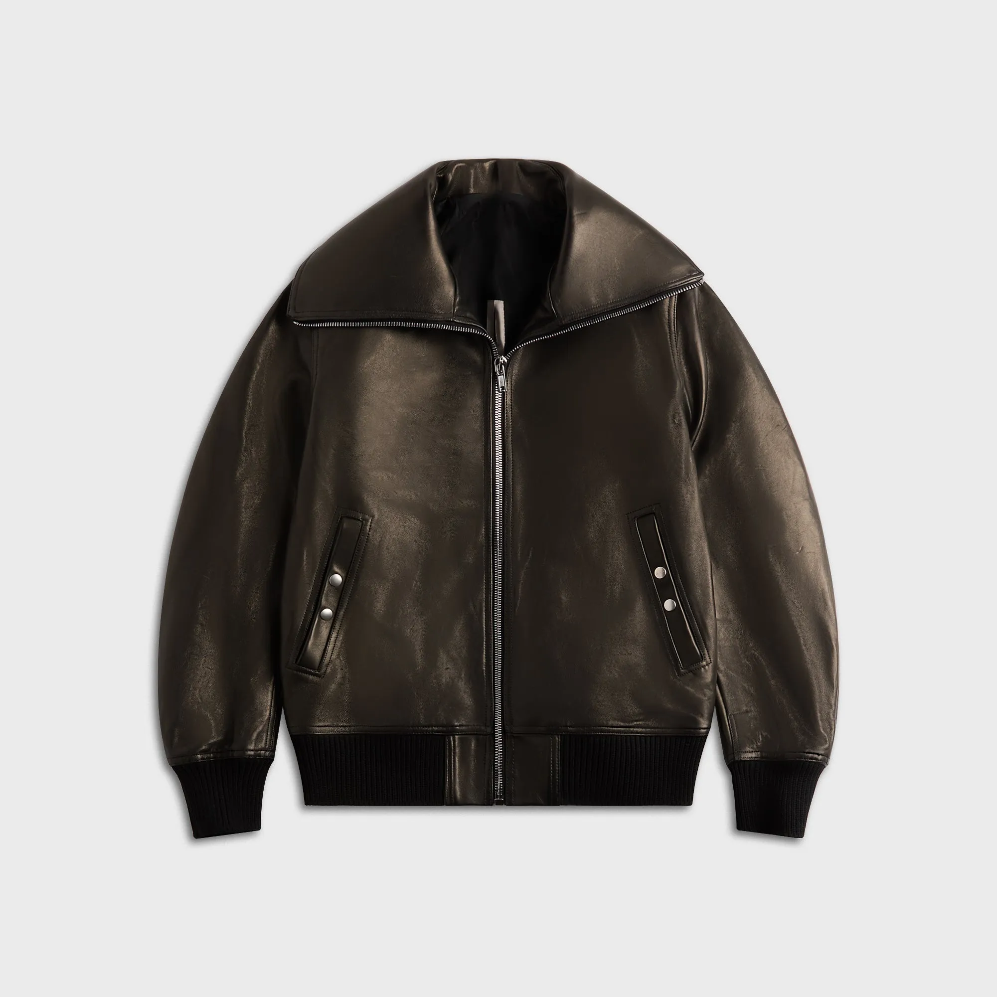 Rick Owens Concordians Dracucollar Flight Jacket - Black sold by Kith