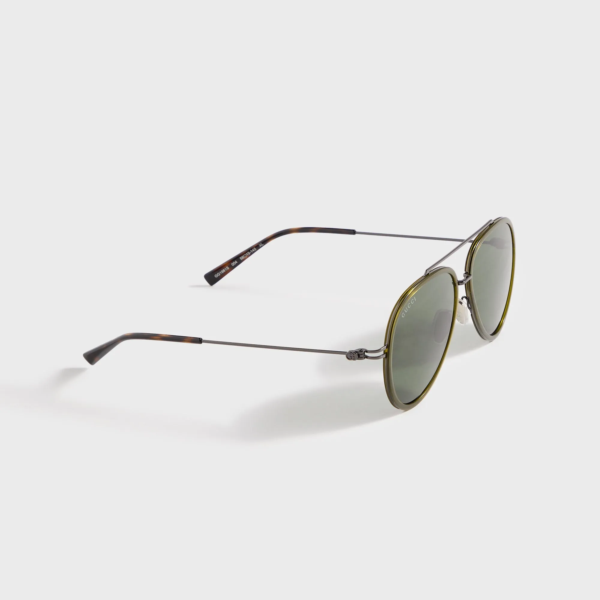 Gucci GG 1981S Aviator Frame Sunglasses - Green / Ruthenium / Green sold by Kith product image thumbnail 3