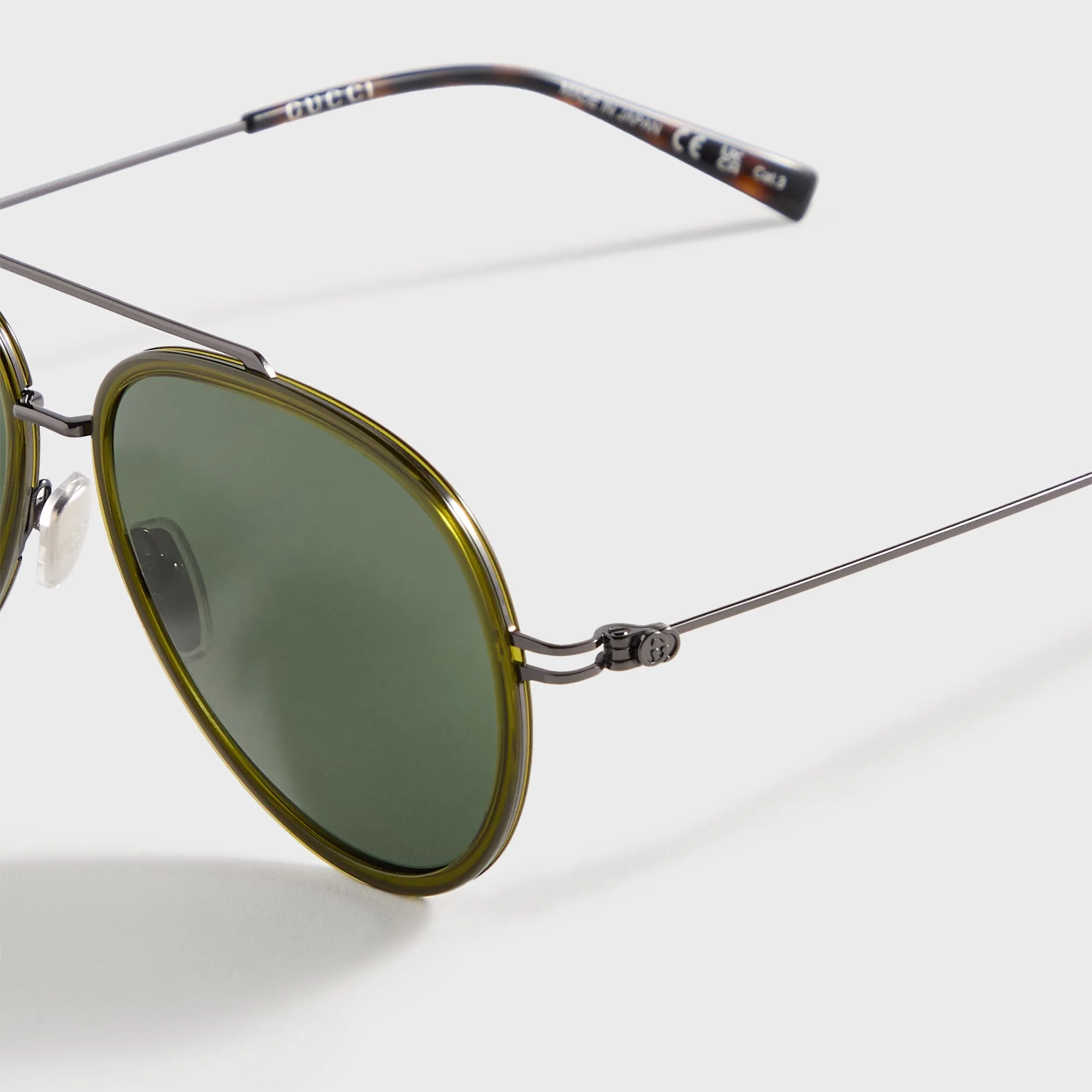 Gucci GG 1981S Aviator Frame Sunglasses - Green / Ruthenium / Green sold by Kith product image thumbnail 2