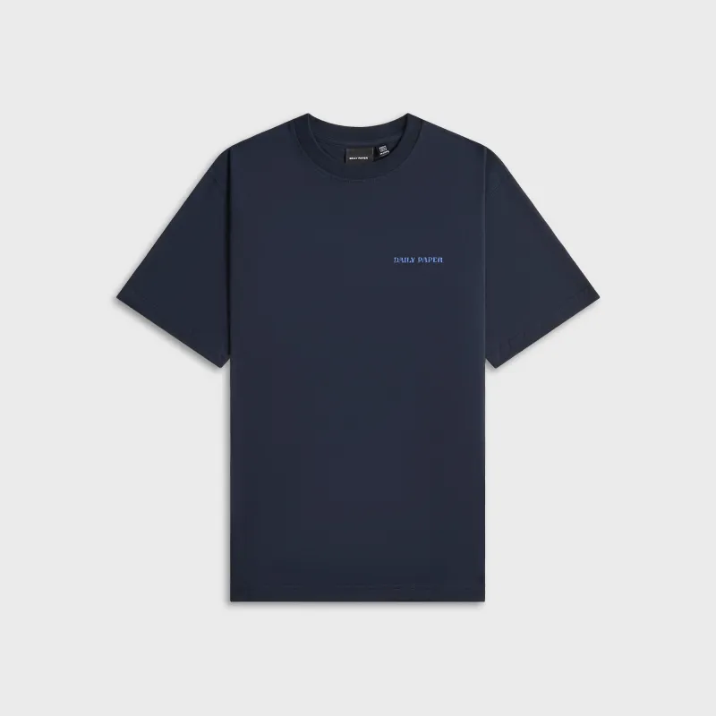 Daily Paper Candle Label Boxy Tee - Sky Captain Blue sold by Kith