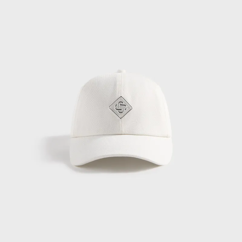 Casablanca Silver Logo Patch Cap - White sold by Kith