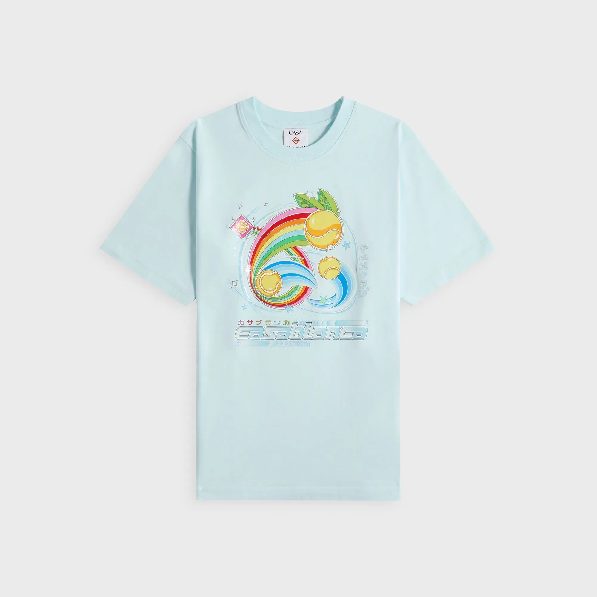 Casablanca Manga Tennis Ball Tee - Pale Blue sold by Kith