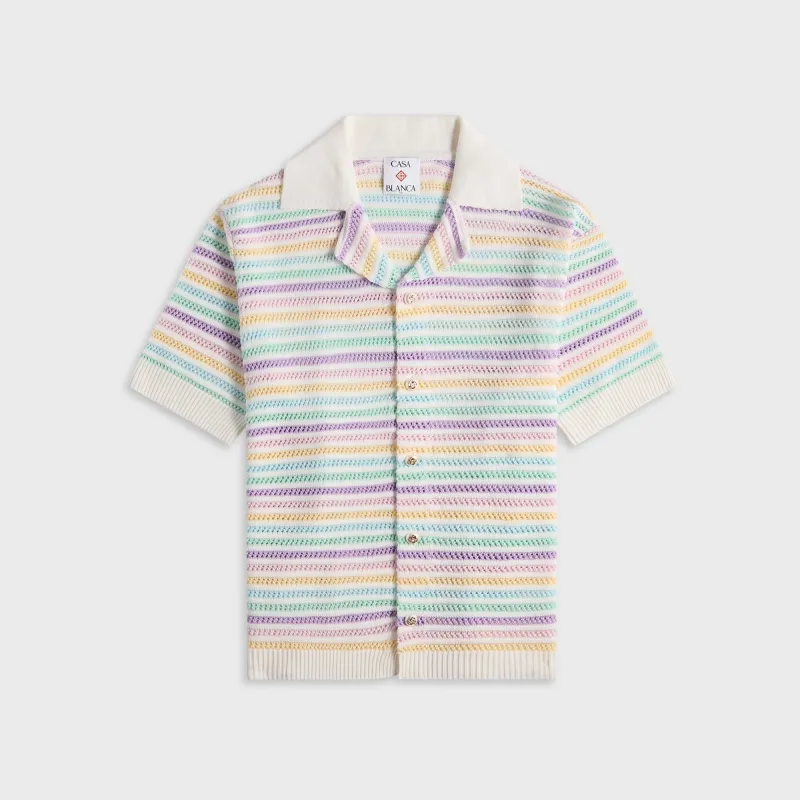Casablanca Flower Crochet Polo - Multi sold by Kith