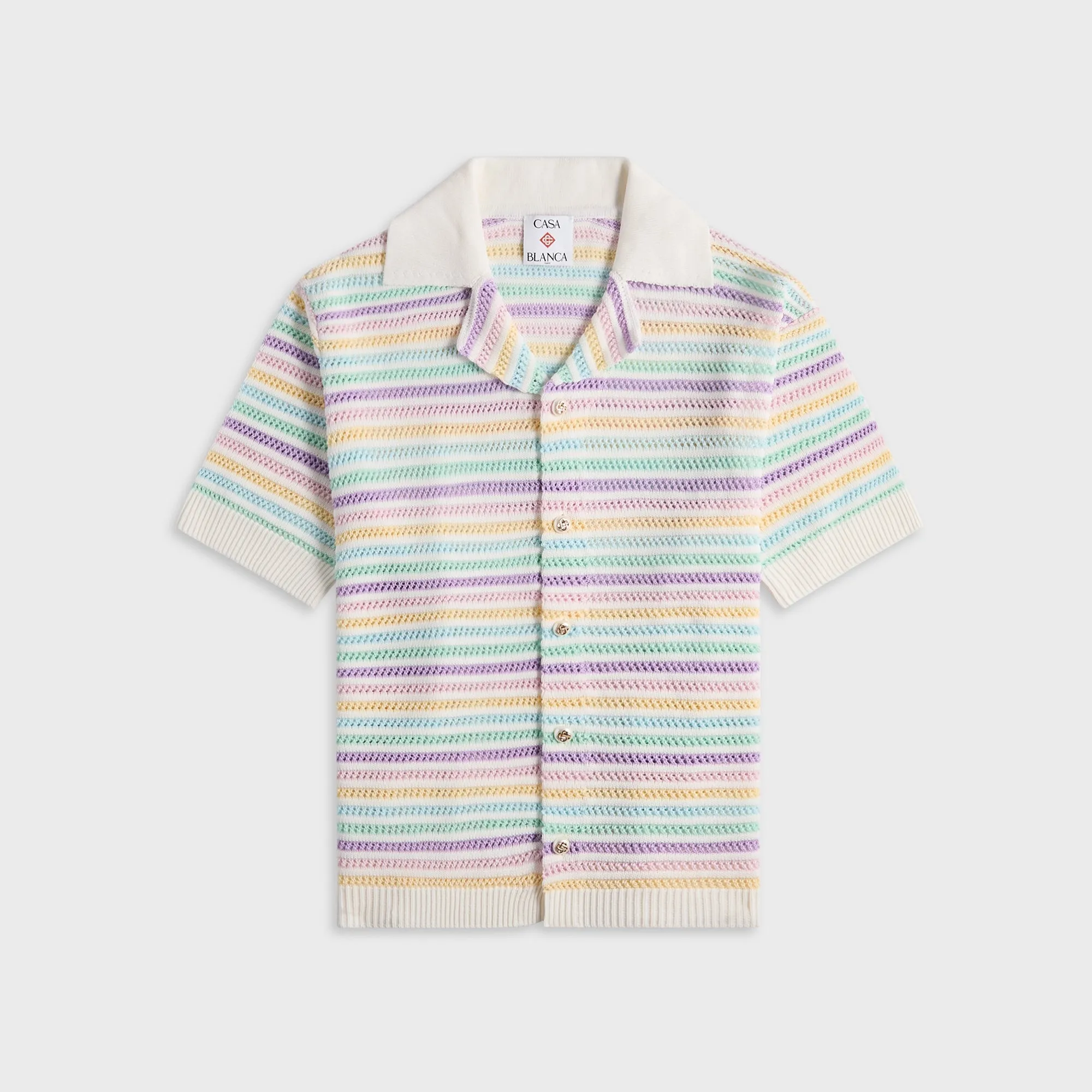 Casablanca Flower Crochet Polo - Multi sold by Kith