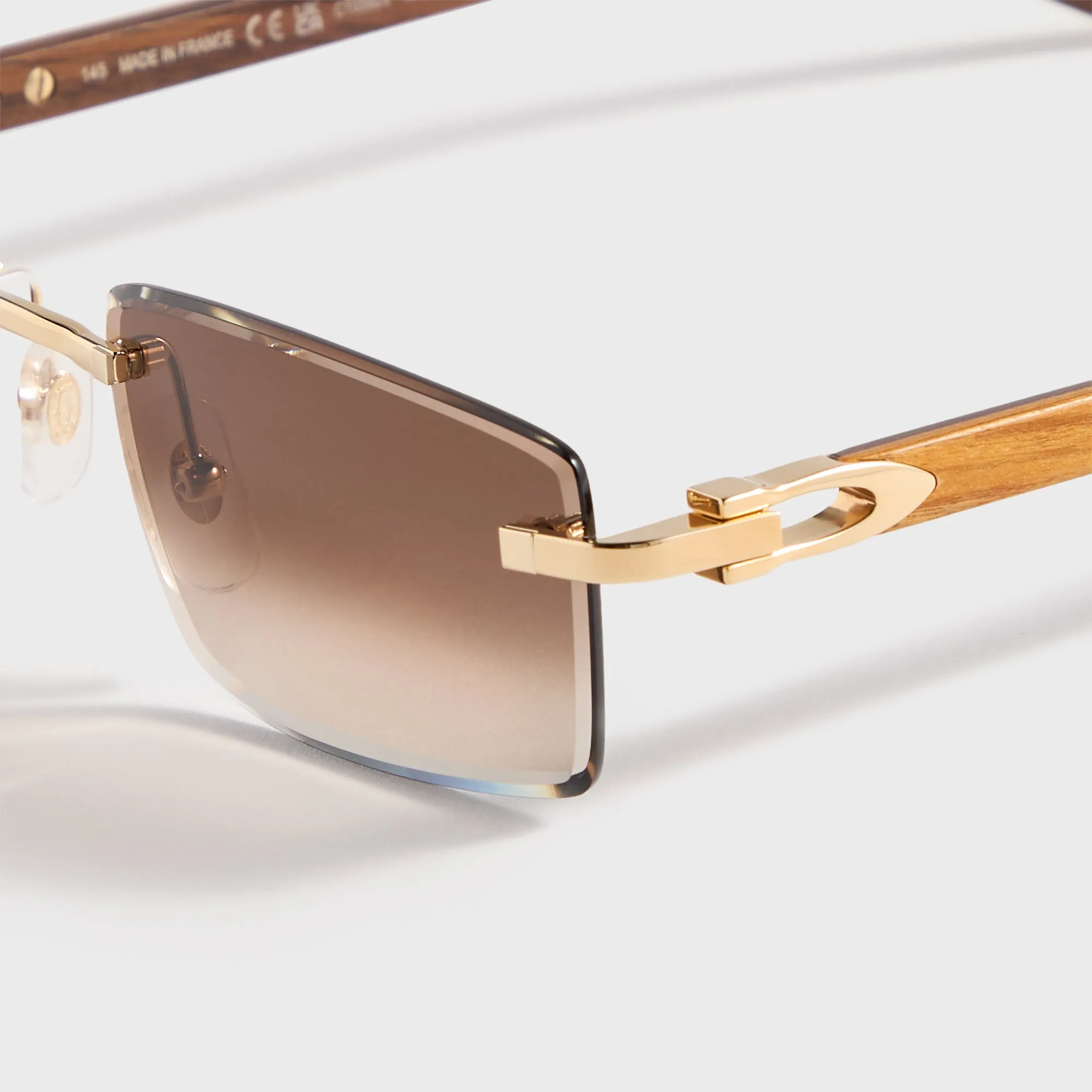 Cartier Square Sunglasses - Gold / Yellow / Brown sold by Kith product image thumbnail 2