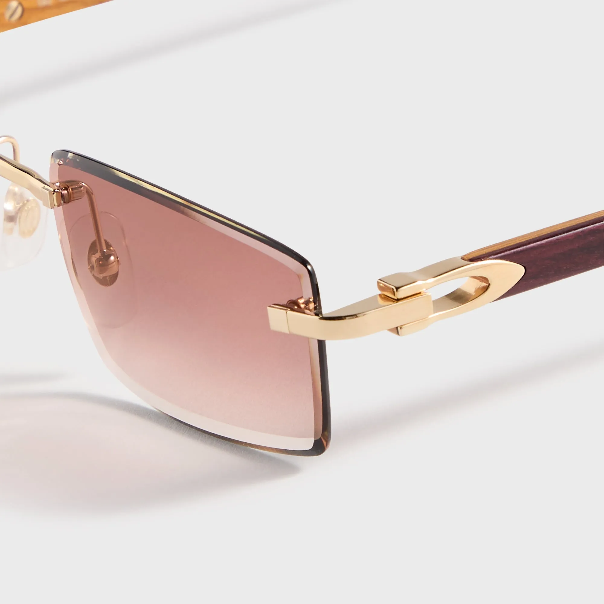 Cartier Rectangle Sunglasses - Gold / Burgundy / Red sold by Kith product image thumbnail 2