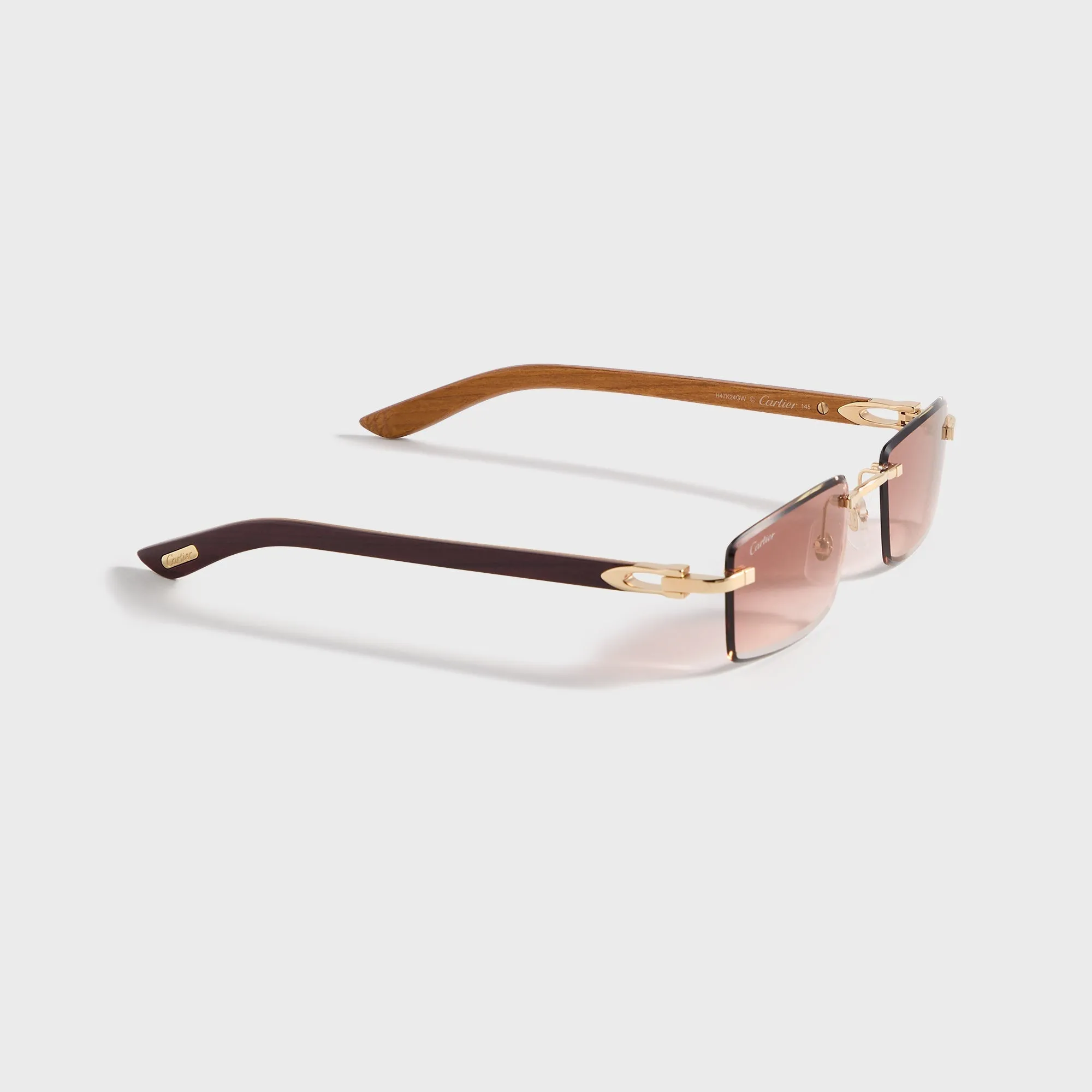 Cartier Rectangle Sunglasses - Gold / Burgundy / Red sold by Kith product image thumbnail 3