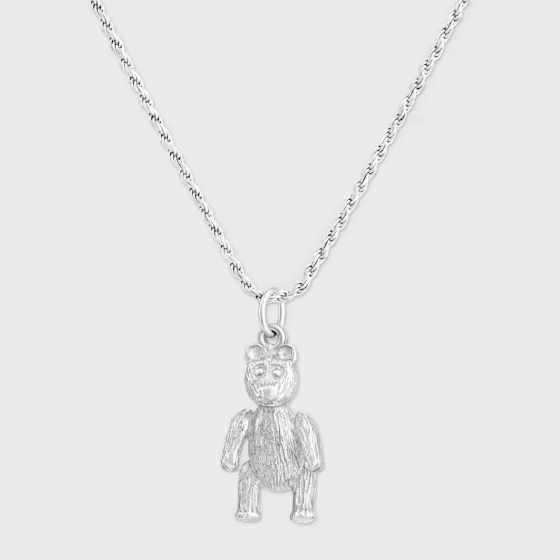 Bleue Burnham Teddy Bear Pendant Necklace - Silver sold by Kith